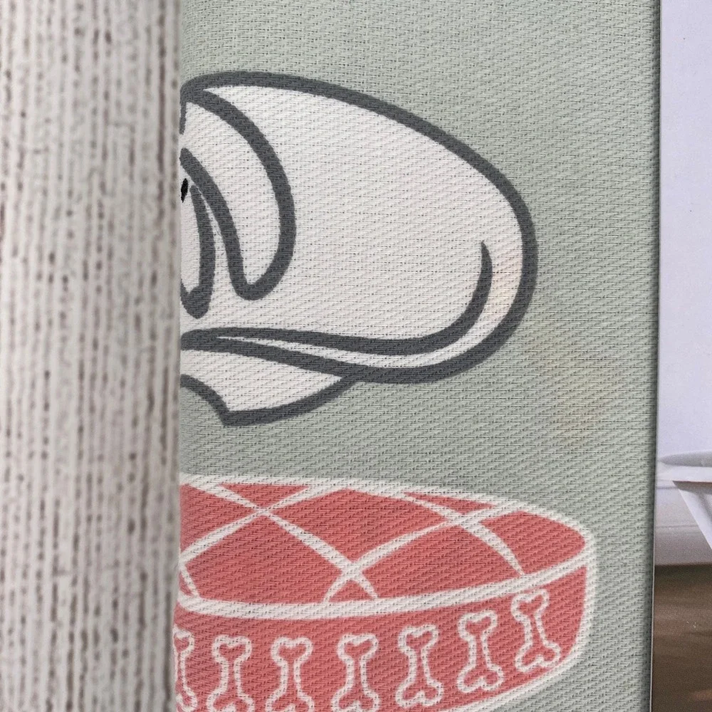 Isaac Mizrahi Shower Curtain Sage Green Halloween Ghost Dog Puppy Spooky Fall